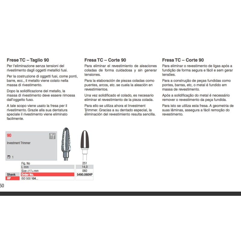 EDENTA FRESA PER RIVESTIMENTO HP