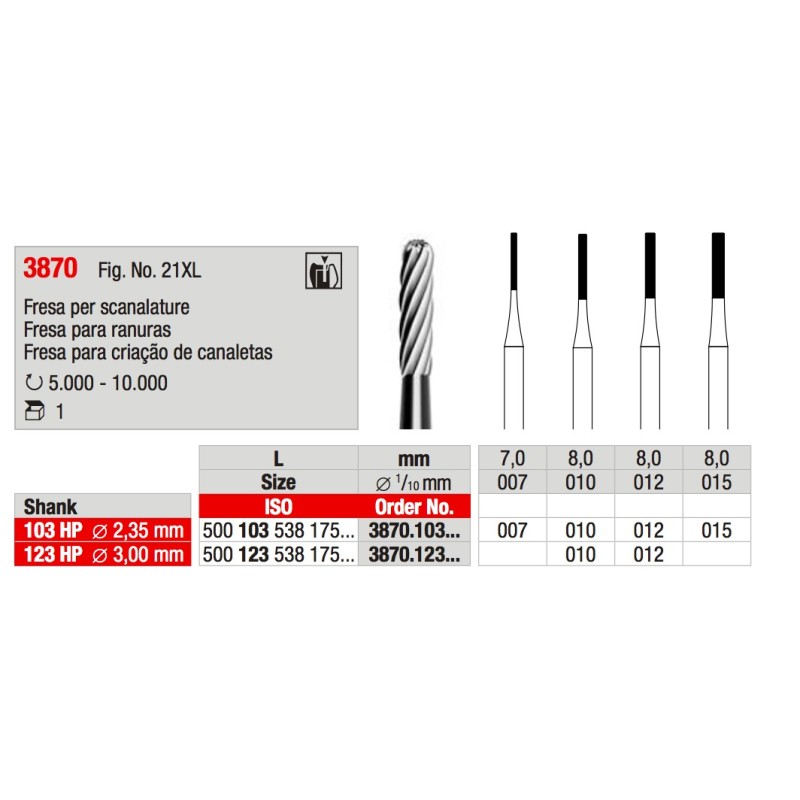 FRESA PER SCANALATURE 3870 EDENTA
