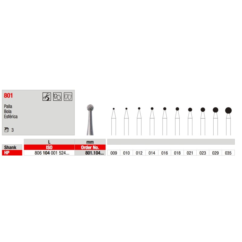 801 PALLA DIAMANTATA HP 3PZ EDENTA
