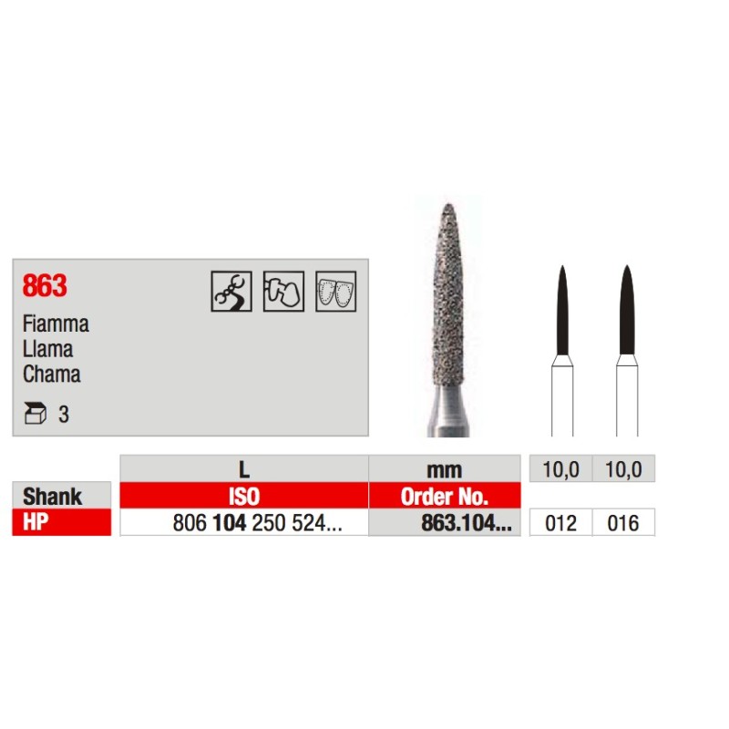 863 FIAMMA DIAMANTATA HP 3PZ EDENTA