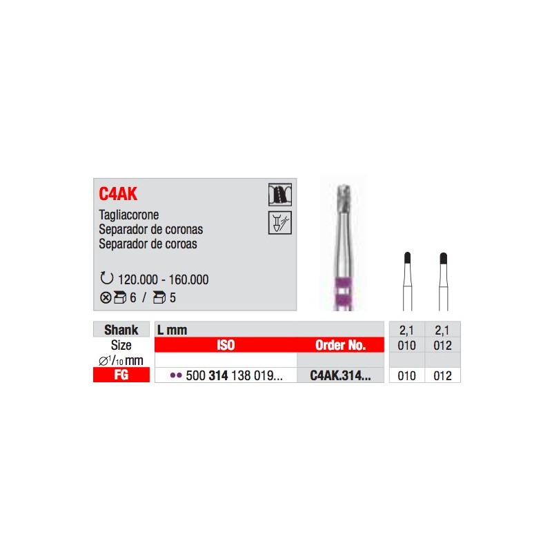 C4AK FG TUNGSTENO EDENTA 5PZ