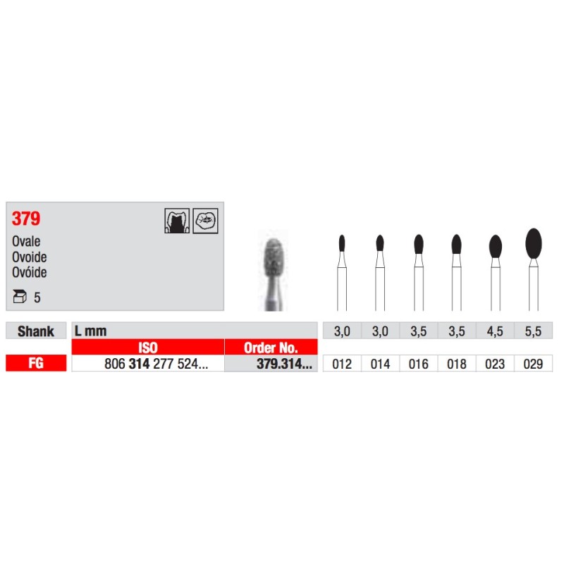 379 FG DIAMANTATA EDENTA 5PZ