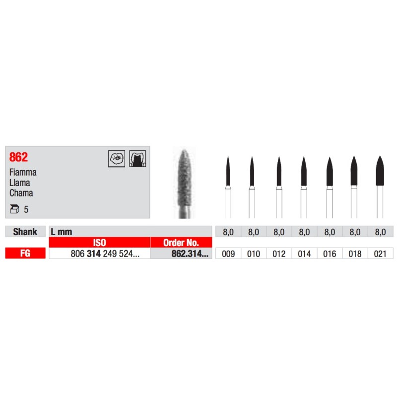 862 FG DIAMANTATA EDENTA 5PZ