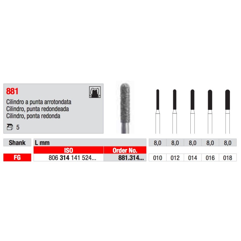 881 FG DIAMANTATA EDENTA 5PZ